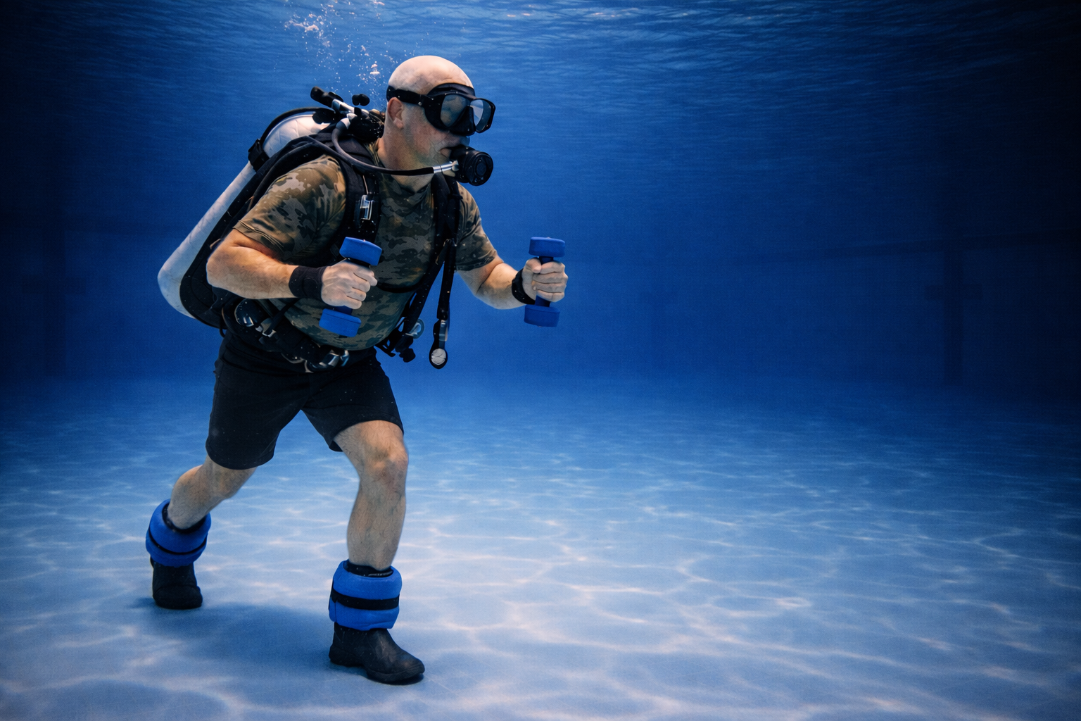 Veteran scuba rehab therapy session